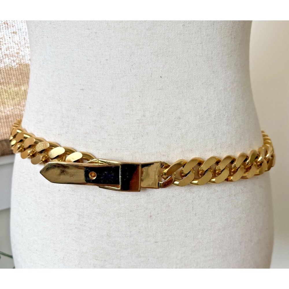1980 ACCESSOCRAFT NYC Goldtone Cable Chain Belt/Necklace Chunky Statement 33.5"